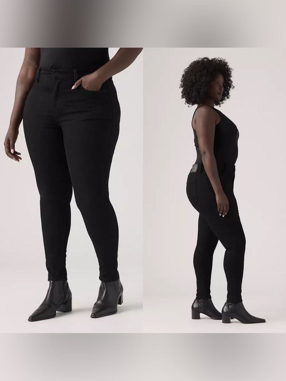LEVI’S 720 High Rise Super Skinny Black Stretch Jeans Plus Size 34 - Picture 2 of 16